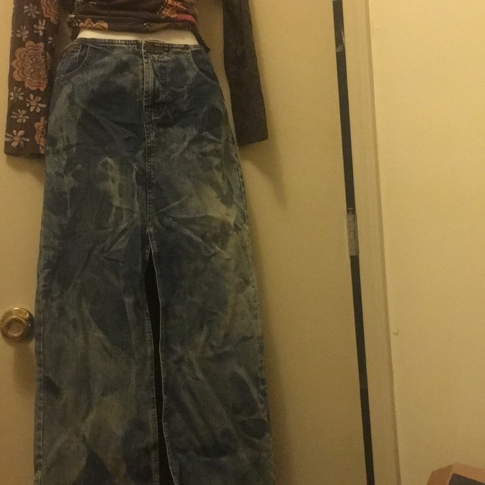Tied dyed denim skirt size 11 100%Cotton